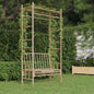Banco de jardim com pérgula de bambu 116 cm