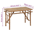 Mesa plegable de jardín de bambú 115x50x75 cm