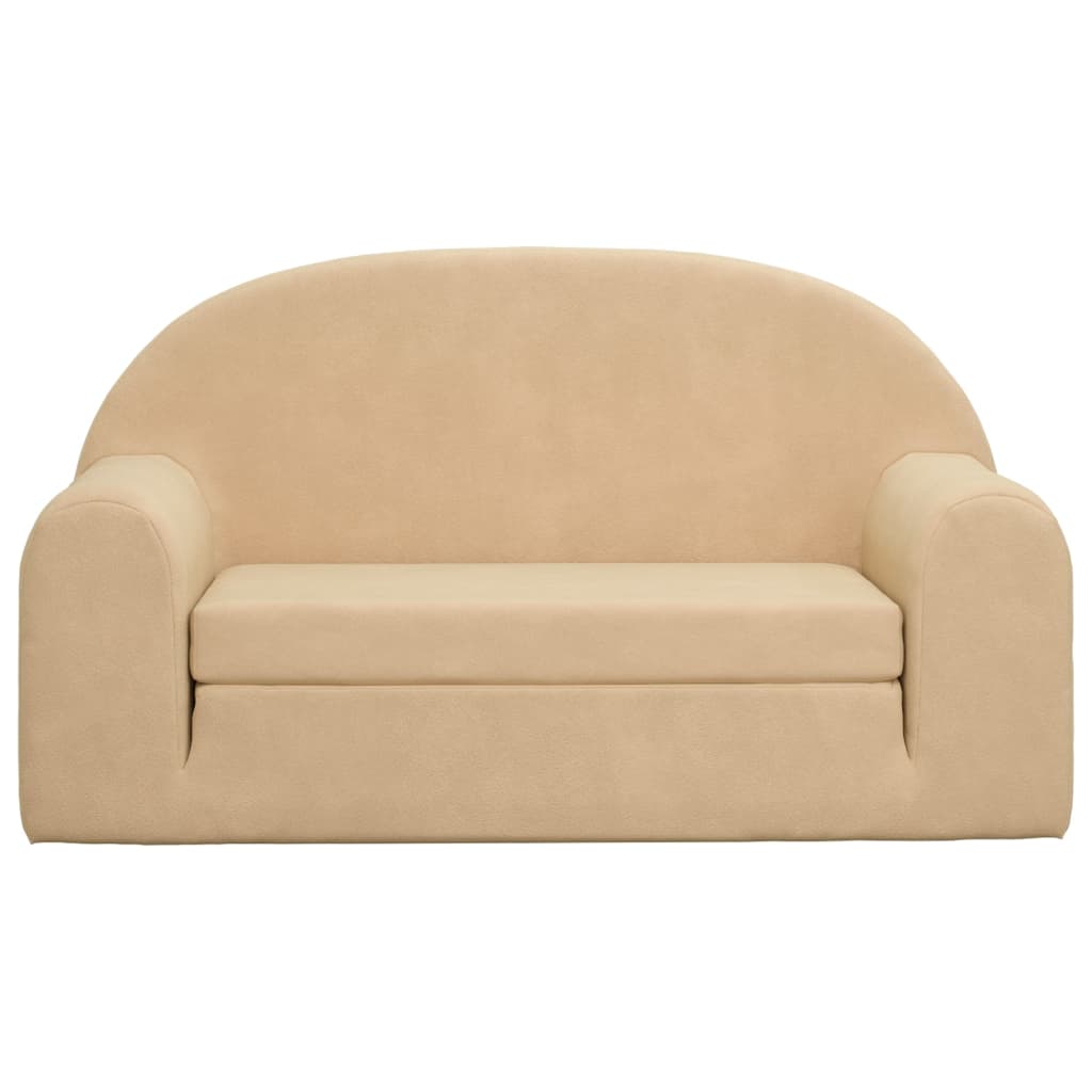 Sofá cama infantil 2 plazas felpa suave crema