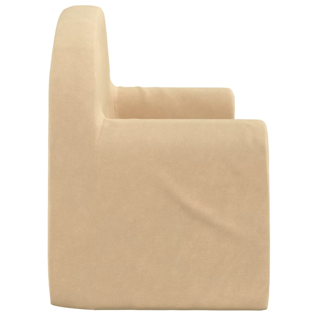 Sofá cama infantil 2 plazas felpa suave crema