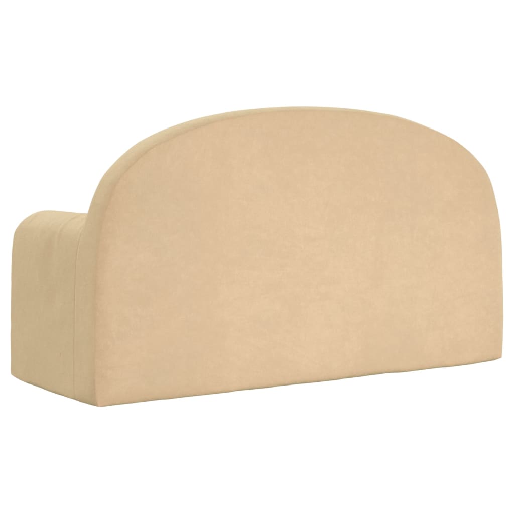 Sofá cama infantil 2 plazas felpa suave crema