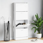 Mueble zapatero madera contrachapada gris Sonoma 63x24x147 cm