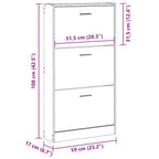 Zapatero blanco 59x17x108 cm Madera de ingeniería