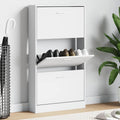 Zapatero blanco 59x17x108 cm Madera de ingeniería