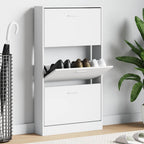 Zapatero blanco 59x17x108 cm Madera de ingeniería