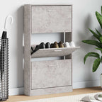 Mueble zapatero madera contrachapada gris Sonoma 63x24x147 cm