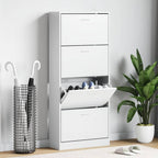 Mueble zapatero madera contrachapada gris Sonoma 63x24x147 cm