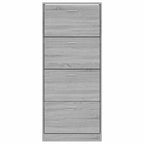 Mueble zapatero madera contrachapada gris Sonoma 63x24x147 cm