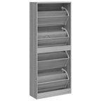 Mueble zapatero madera contrachapada gris Sonoma 63x24x147 cm