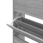 Mueble zapatero madera contrachapada gris Sonoma 63x24x147 cm