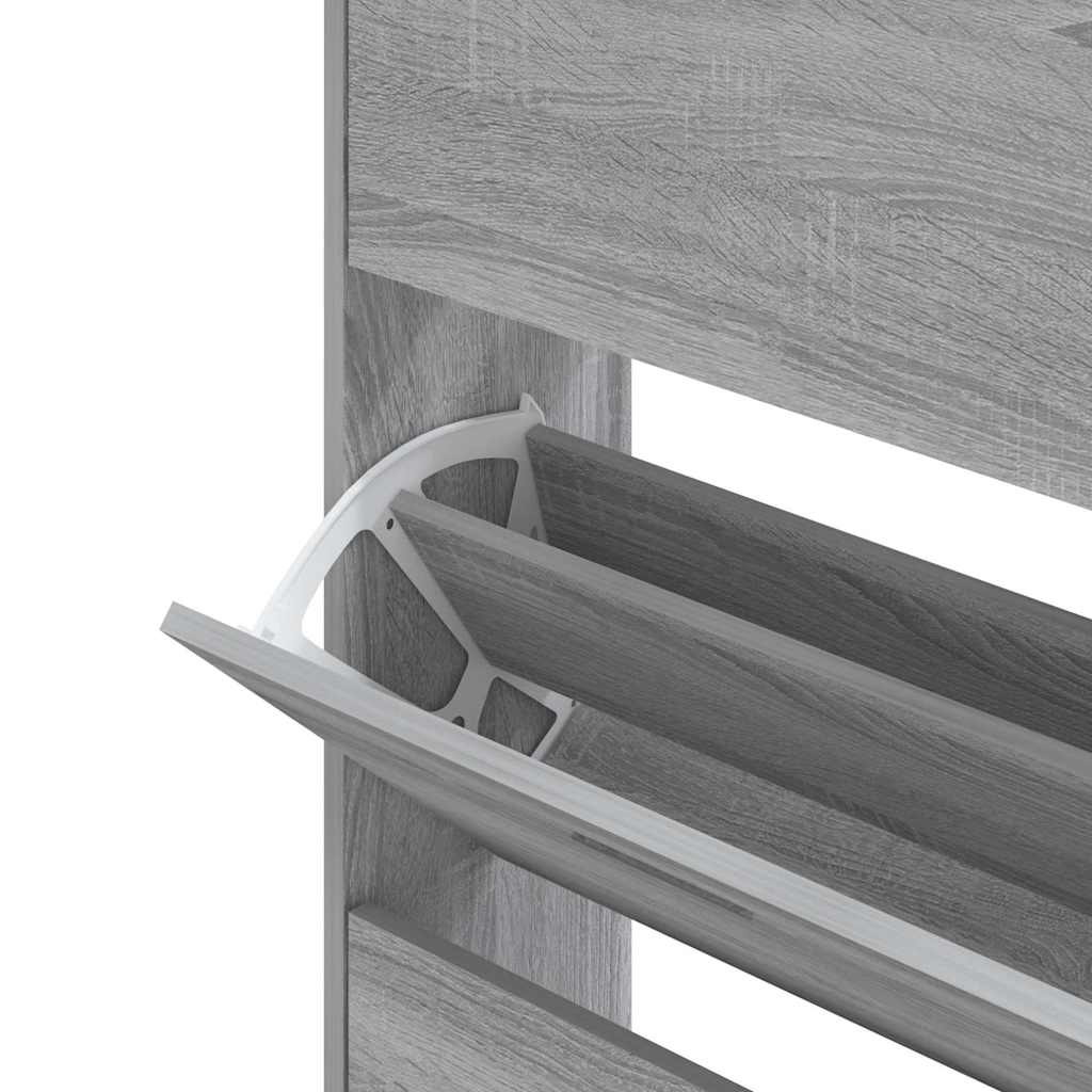 Mueble zapatero madera contrachapada gris Sonoma 63x24x147 cm