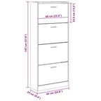 Mueble zapatero madera contrachapada gris Sonoma 63x24x147 cm