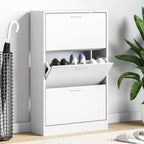 Mueble zapatero madera contrachapada gris Sonoma 63x24x147 cm