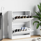 Mueble zapatero madera contrachapada gris Sonoma 63x24x147 cm