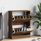 Mueble zapatero madera contrachapada gris Sonoma 63x24x147 cm