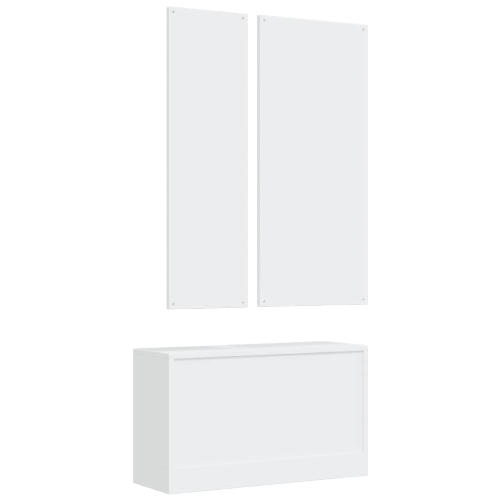 Conjunto de zapatero 3 en 1 madera contrachapada blanco
