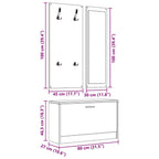 Conjunto de zapatero 3 en 1 madera contrachapada blanco