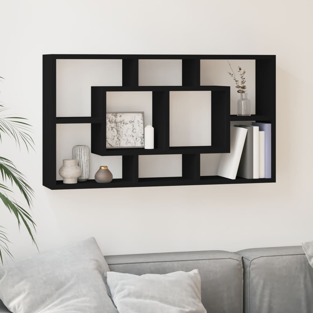 Estantería de pared con 8 compartimentos blanco brillante