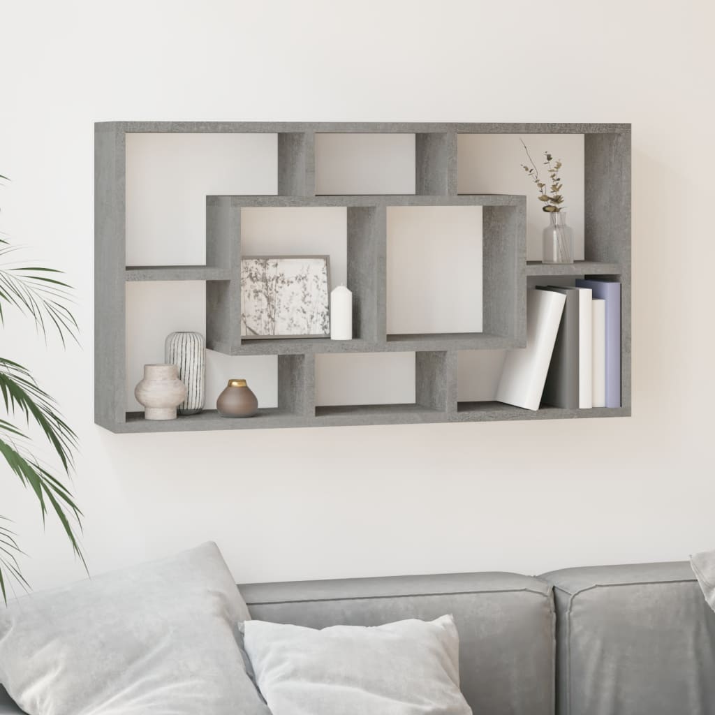 Estantería de pared con 8 compartimentos blanco brillante