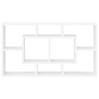 Estantería de pared con 8 compartimentos blanco brillante