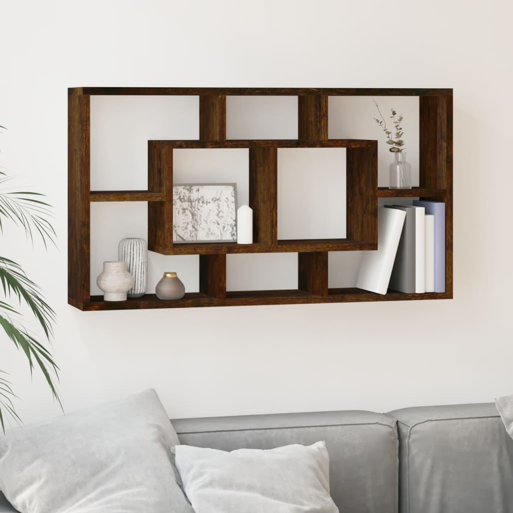 Estantería de pared con 8 compartimentos blanco brillante
