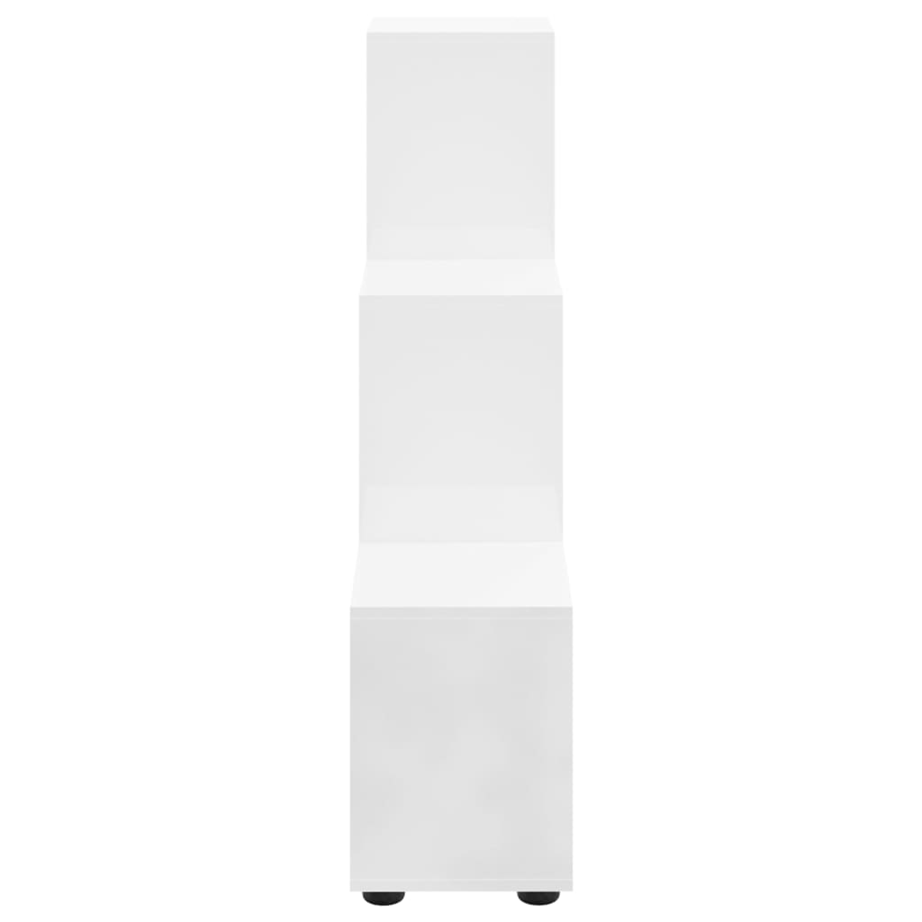 Estantería forma de escalera madera contrachapada blanco brillo