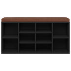 Zapatero de madera contrachapada negro 103x30x48 cm