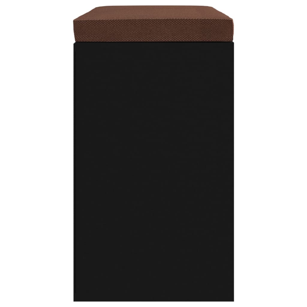 Zapatero de madera contrachapada negro 103x30x48 cm