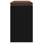 Zapatero de madera contrachapada negro 103x30x48 cm