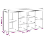 Zapatero de madera contrachapada negro 103x30x48 cm