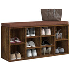Zapatero madera contrachapada roble ahumado 103x30x48 cm