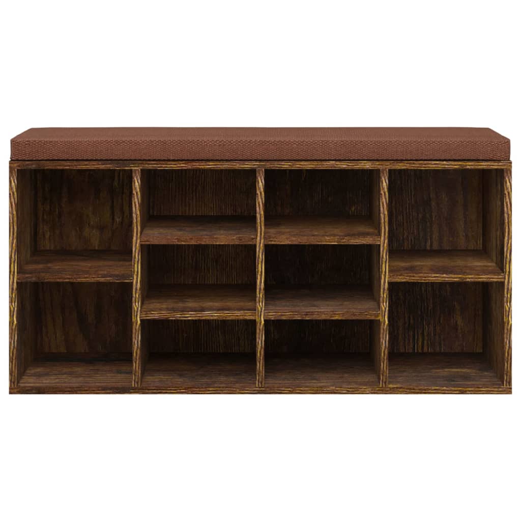 Zapatero madera contrachapada roble ahumado 103x30x48 cm