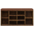 Zapatero madera contrachapada roble ahumado 103x30x48 cm
