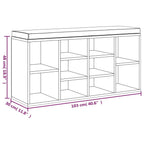 Zapatero madera contrachapada roble ahumado 103x30x48 cm