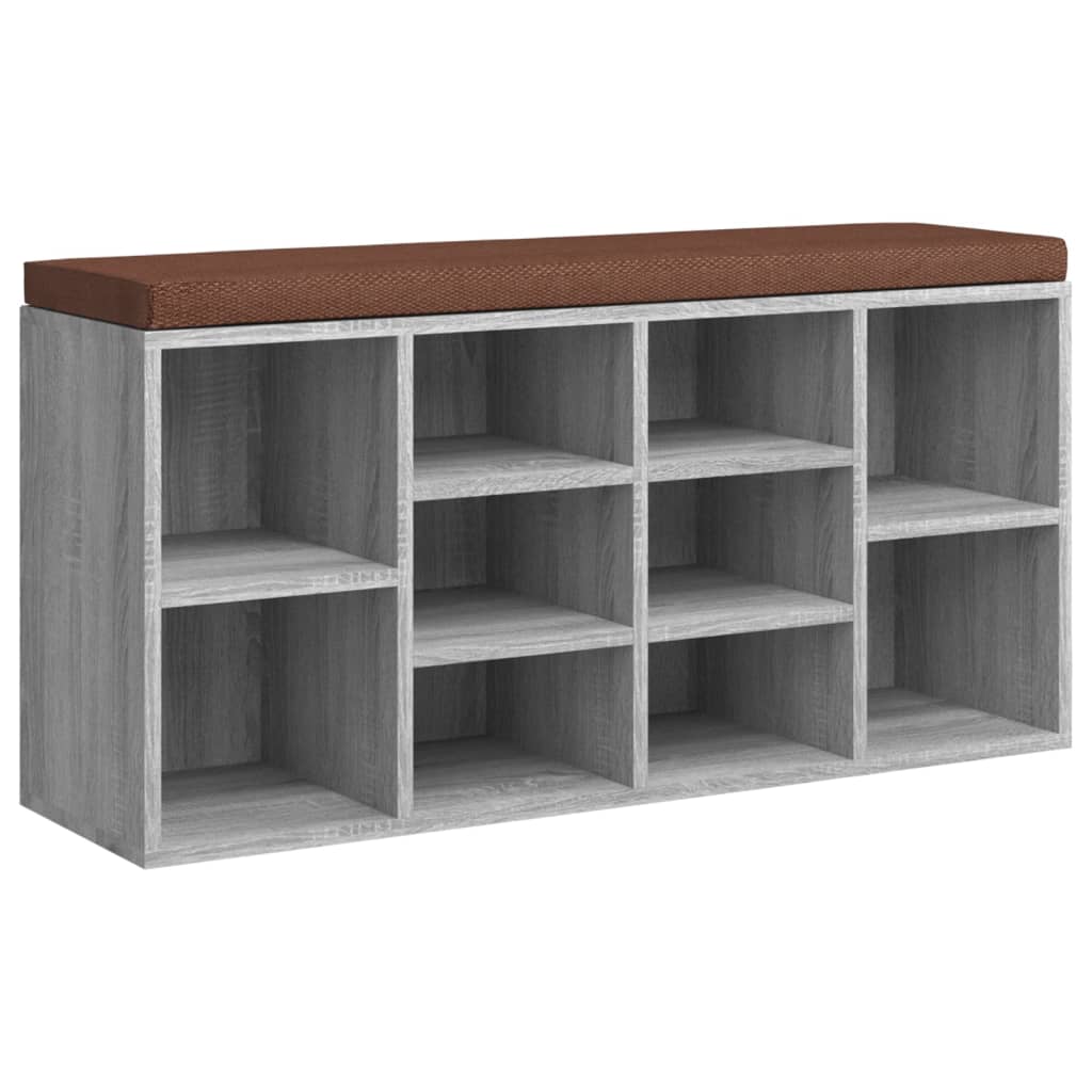 Zapatero madera contrachapada gris Sonoma 103x30x48 cm
