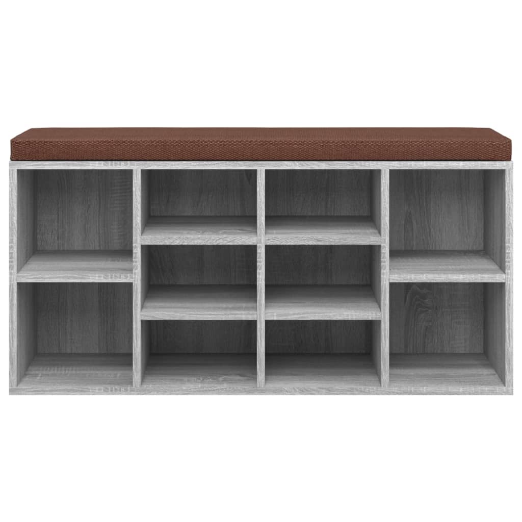 Zapatero madera contrachapada gris Sonoma 103x30x48 cm