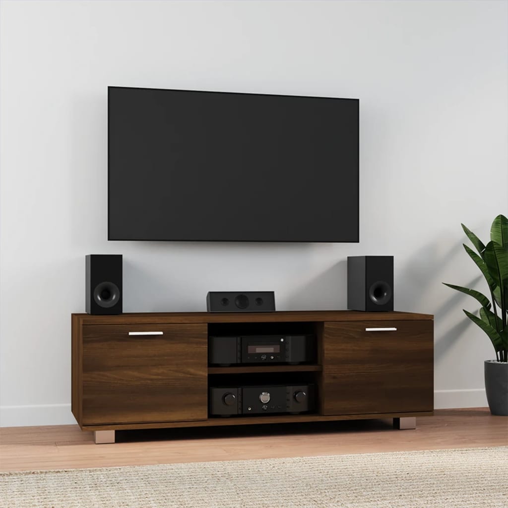 Mueble de TV madera contrachapada gris Sonoma 120x40,5x35 cm