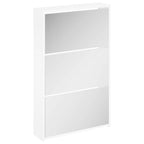 Zapatero con espejo de 3 capas blanco brillante 63x17x102,5 cm