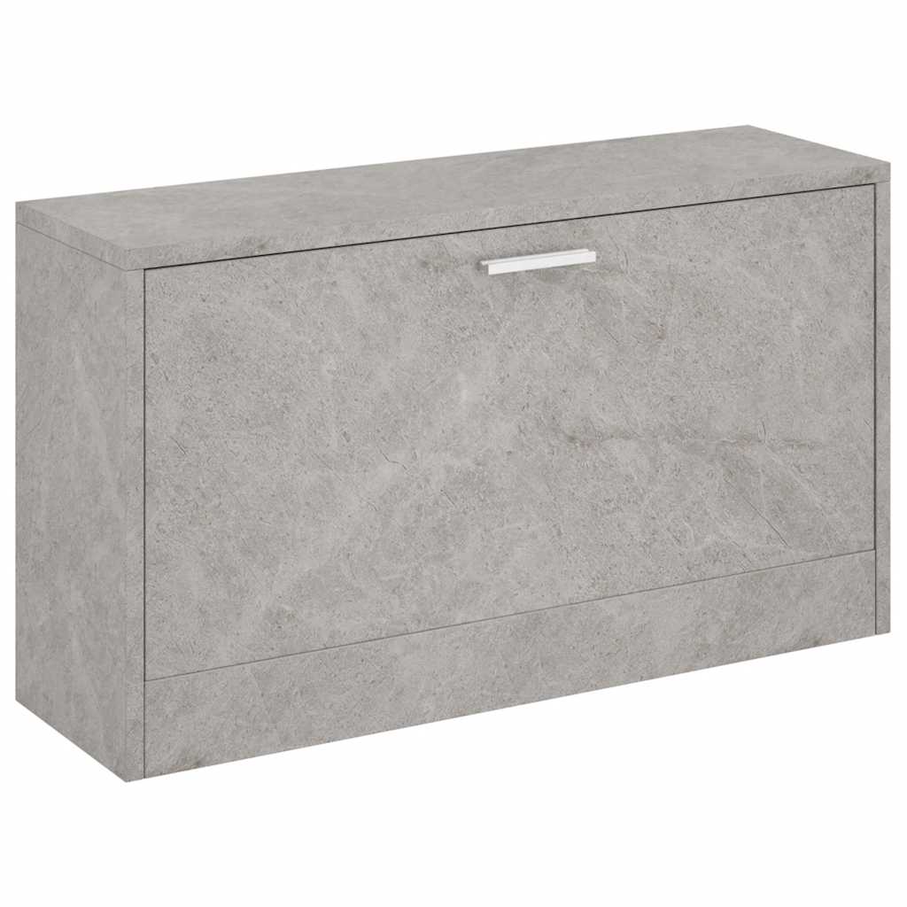 Zapatero madera contrachapada gris hormigón 80x24x45 cm