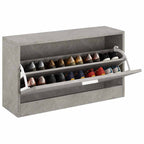 Zapatero madera contrachapada gris hormigón 80x24x45 cm
