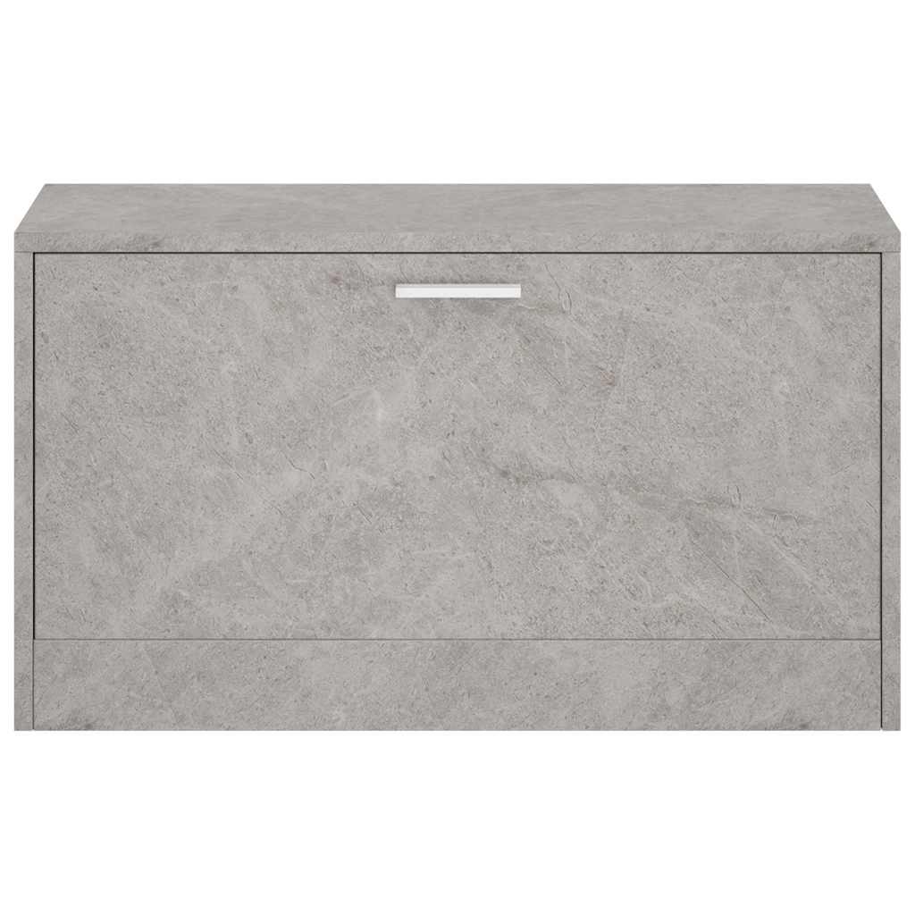 Zapatero madera contrachapada gris hormigón 80x24x45 cm