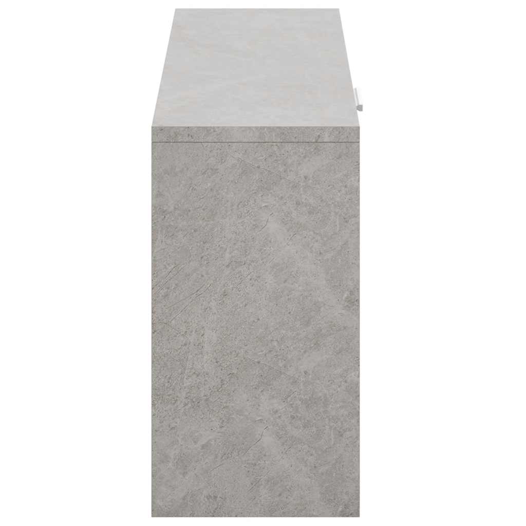 Zapatero madera contrachapada gris hormigón 80x24x45 cm