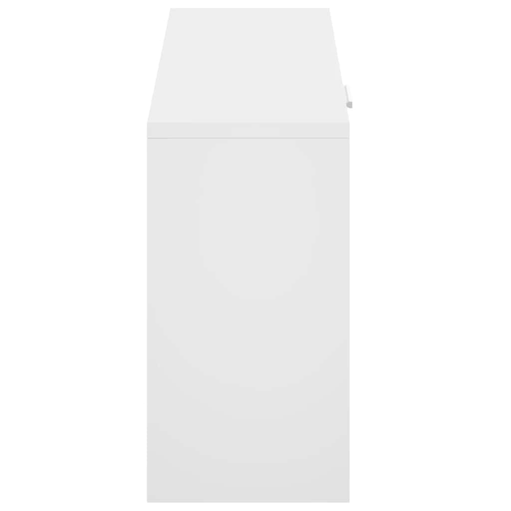 Zapatero blanco brillante 80x24x45 cm madera de ingeniería
