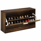 Zapatero madera contrachapada roble ahumado 80x24x45 cm