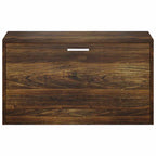 Zapatero madera contrachapada roble ahumado 80x24x45 cm