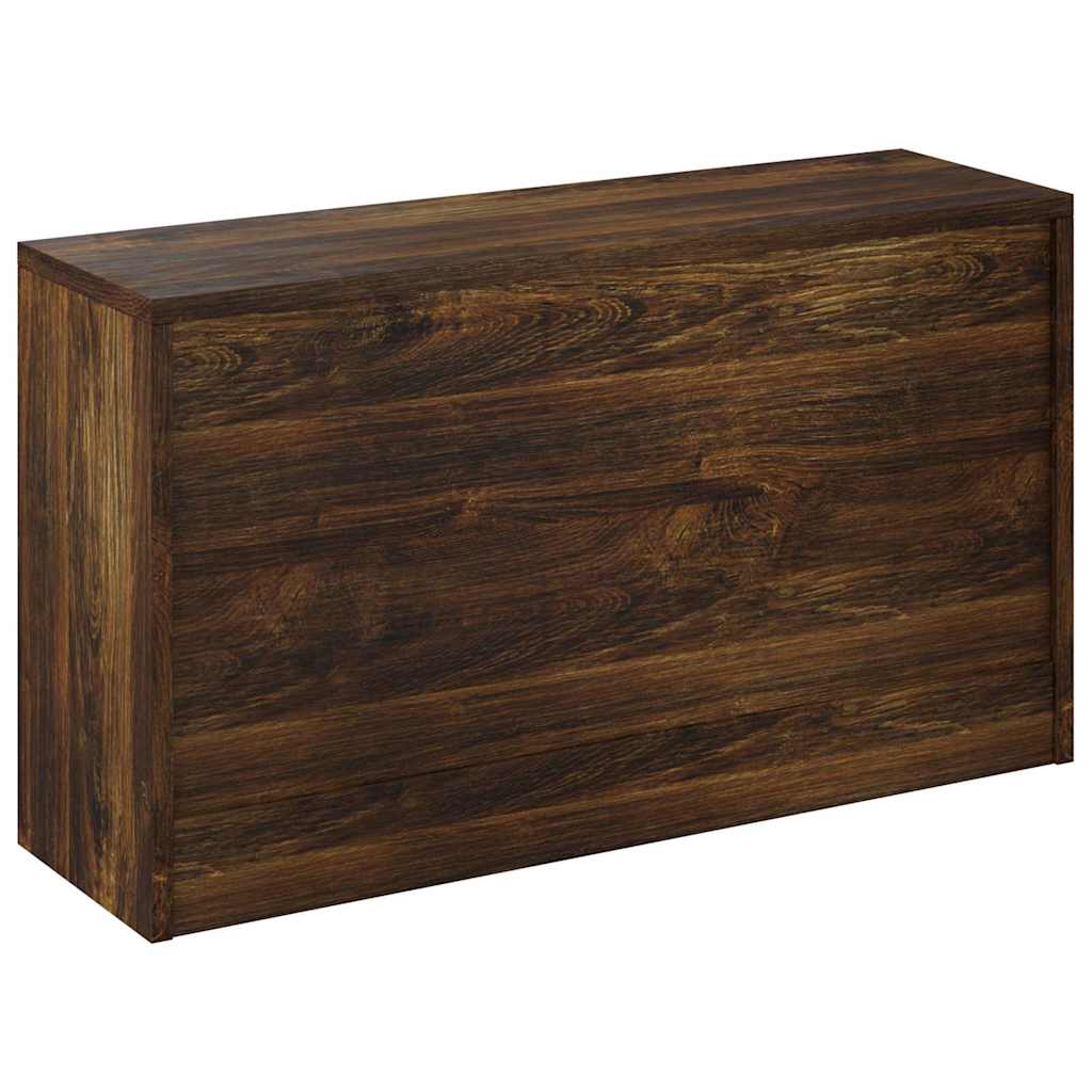 Zapatero madera contrachapada roble ahumado 80x24x45 cm
