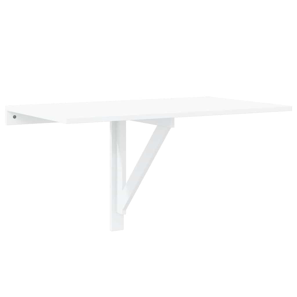 Mesa de pared plegable contrachapada blanco brillo 100x60x56 cm