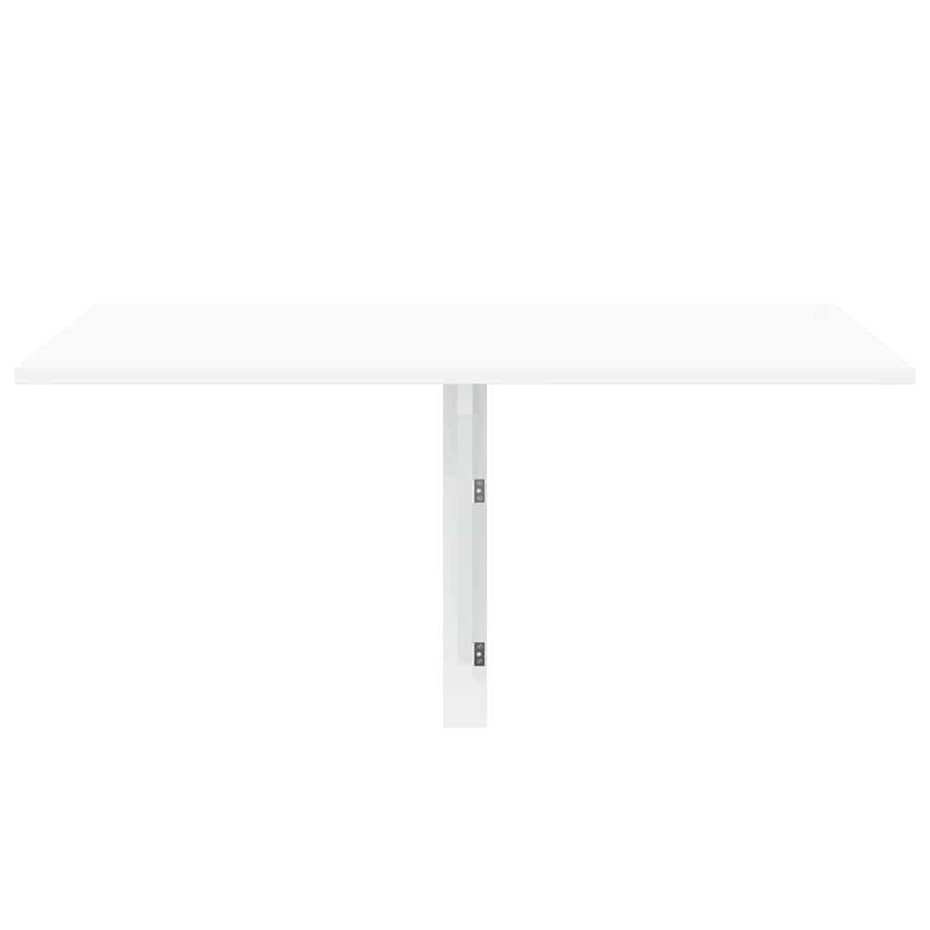 Mesa de pared plegable contrachapada blanco brillo 100x60x56 cm
