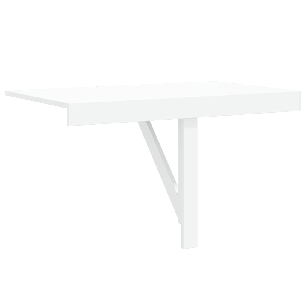 Mesa de pared plegable contrachapada blanco brillo 100x60x56 cm