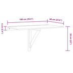Mesa de pared plegable contrachapada blanco brillo 100x60x56 cm